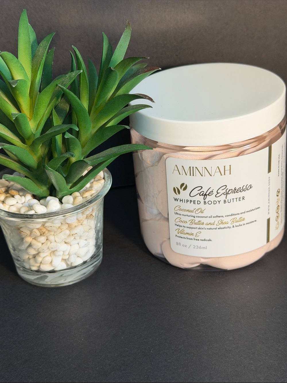 Aminnah Whipped Body Butter Cafe Espresso 8 oz